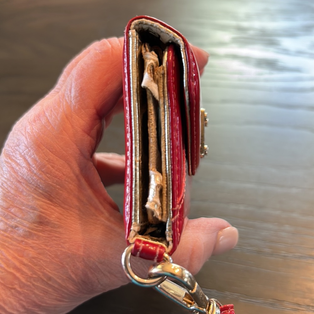 Michael Kors Red Patent Leather Wristlet Wallet Cell Phone Case - Picture 4 of 10